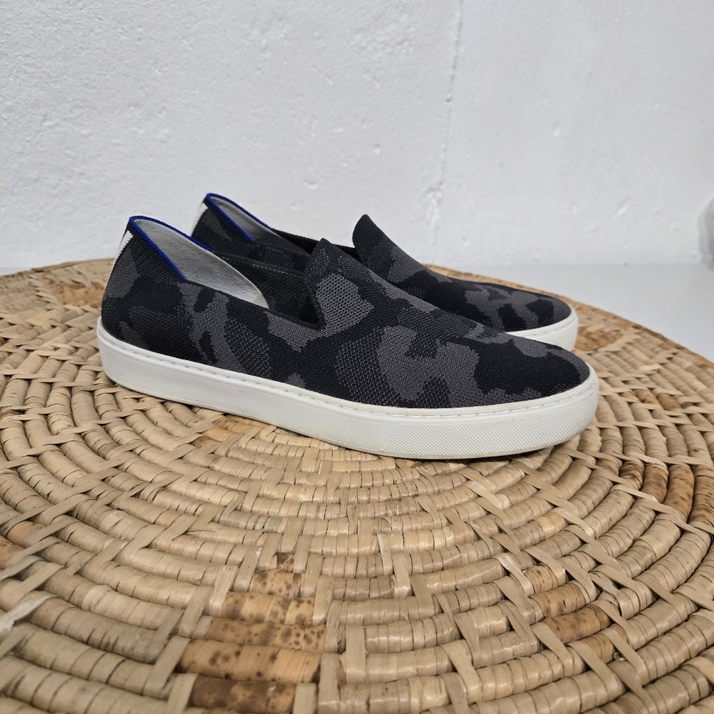 Rothy's Original Black Gray Camo Slip On Loafer 8 - Picture 2 of 7